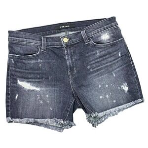 J. Brand | sz 28 Women's Vegabond Black Wash Distressed Mia Cut Off Denim Shorts
